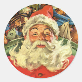 SELLO PARA SOBRES : VINTAGE CHRISTMAS : Santa Clau