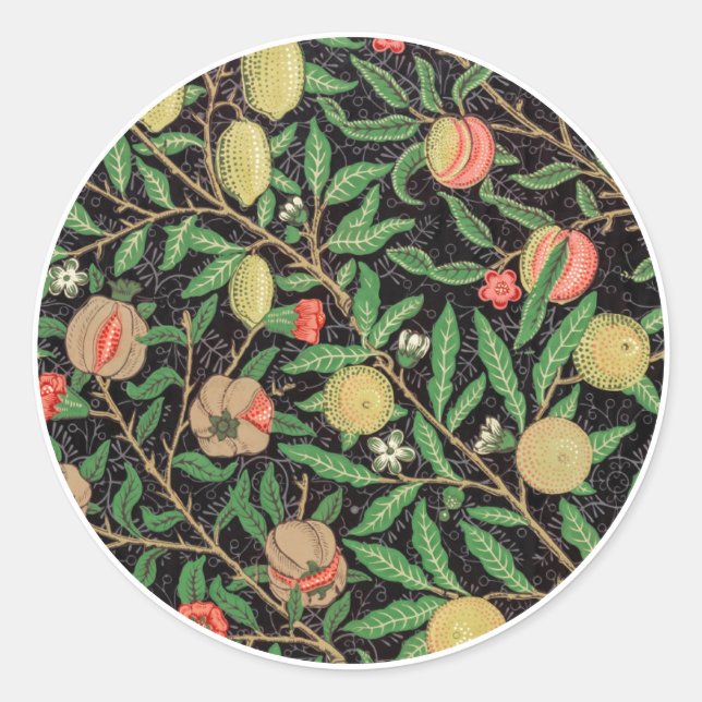 SELLO PARA SOBRES : WILLIAM MORRIS : POMEGRANADO (Anverso)