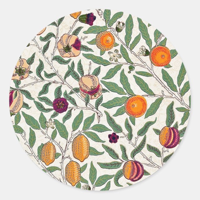 SELLO PARA SOBRES : WILLIAM MORRIS : POMEGRANADOS (Anverso)