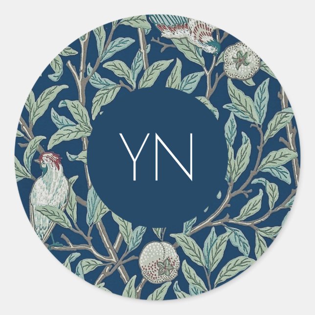 Sello para sobres WILLIAM MORRIS : POMEGRANADOS (Anverso)