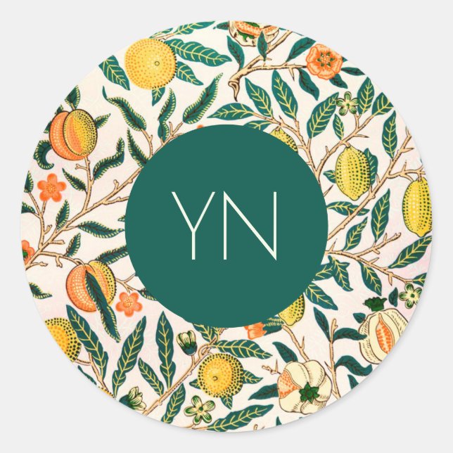 Sello para sobres WILLIAM MORRIS "POMEGRANADOS AMA (Anverso)