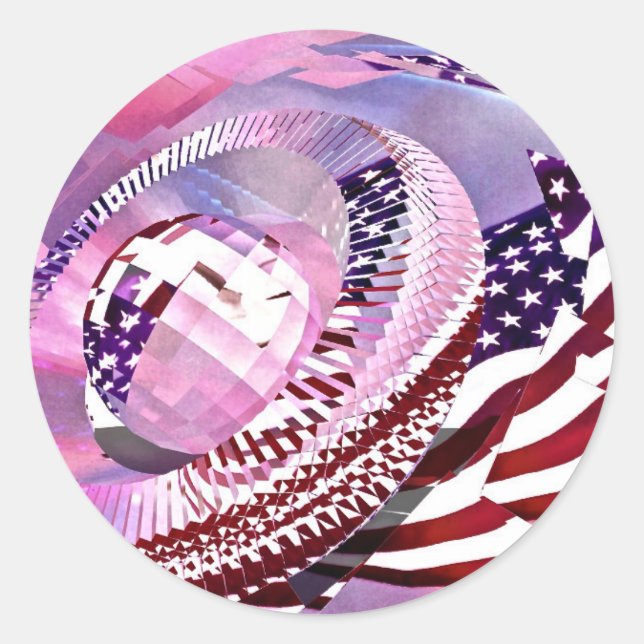 Sello para sobres y Pegatina de estrellas y rayas (Anverso)