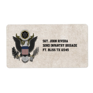 Sello patriótico militar del logotipo de Eagle