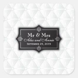 Sello Pegatina Boda personalizado de lujo