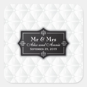 Sello Pegatina Boda personalizado de lujo