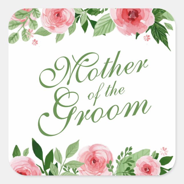 Sello Pegatina de la Madre del Boda Groom (Anverso)