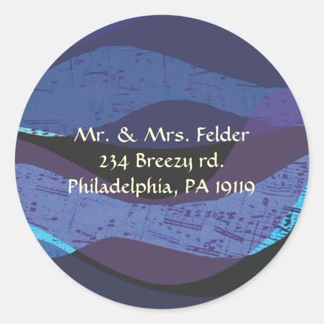 Sello Pegatina de respuesta al cielo musical de Je (Anverso)