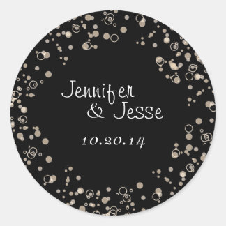 Sello Pegatina de sobres de burbujas de champán