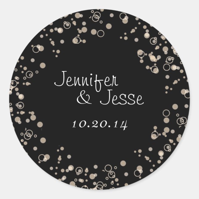 Sello Pegatina de sobres de burbujas de champán (Anverso)