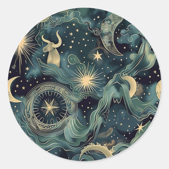Sello Pegatina Personalizado de Astrología Taurus (Anverso)