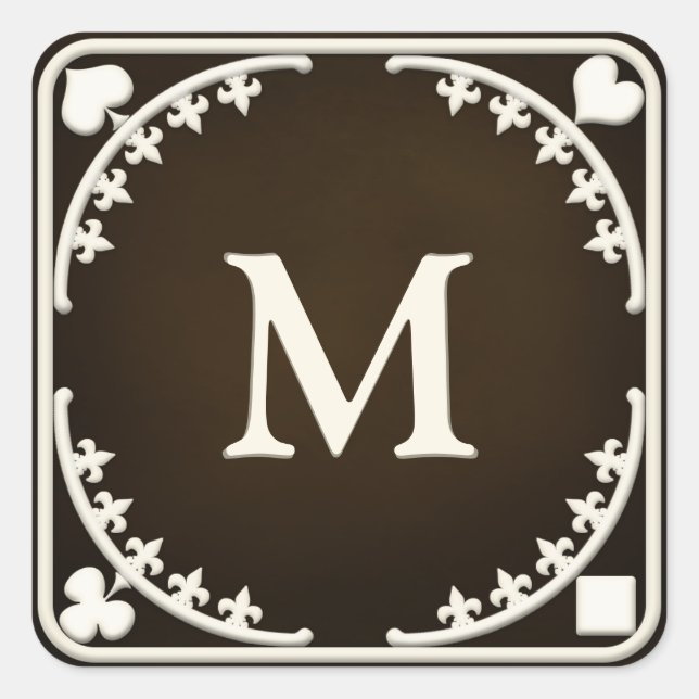 Sello personal monogramado de antaño de filigrana  (Anverso)