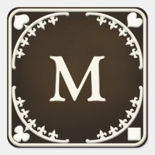 Sello personal monogramado de antaño de filigrana 
