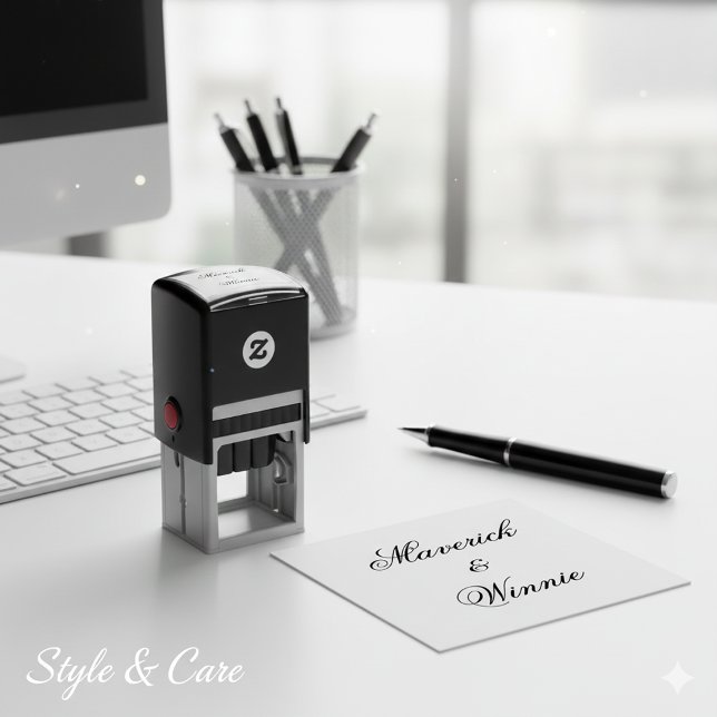 Sello personalizado de entintado automático con el (Personalized self-inking stamp with Couple’s Name)