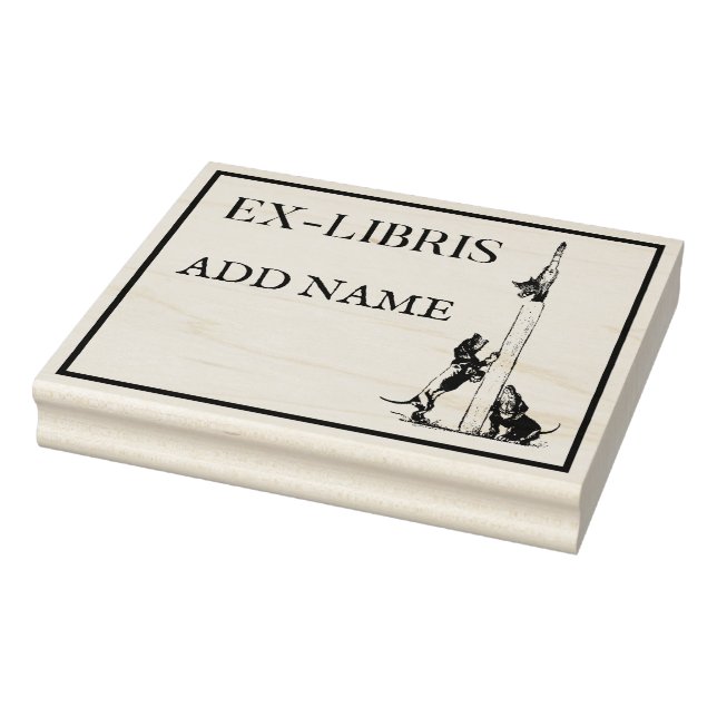 Sello personalizado de madera de arce ex-Libris (Sello)