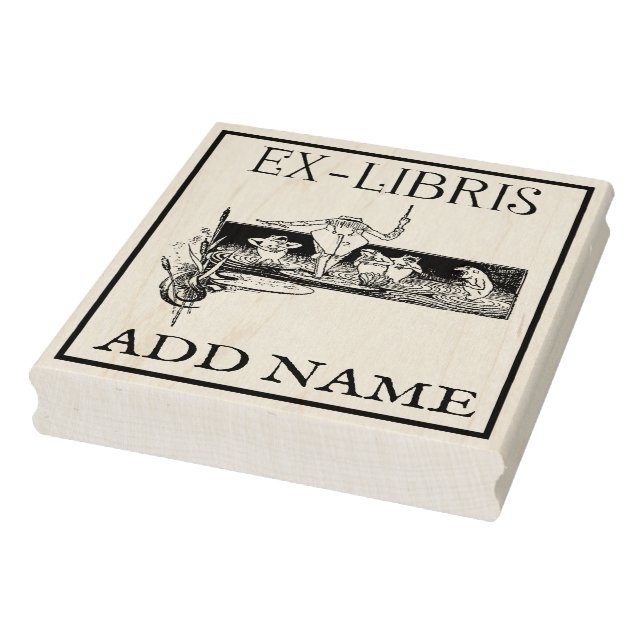 Sello personalizado de madera de arce ex-Libris (Sello)