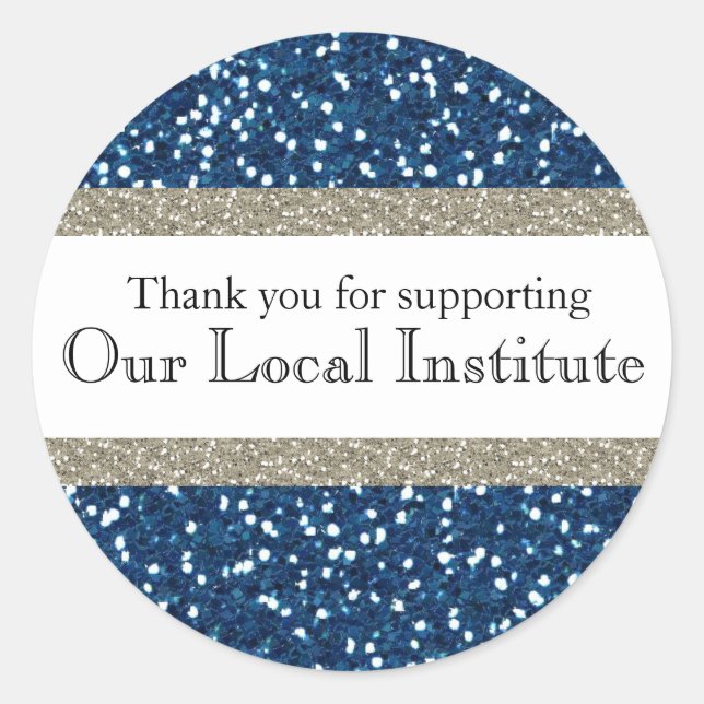 Sello personalizado Glitzy Blue Silver (Anverso)