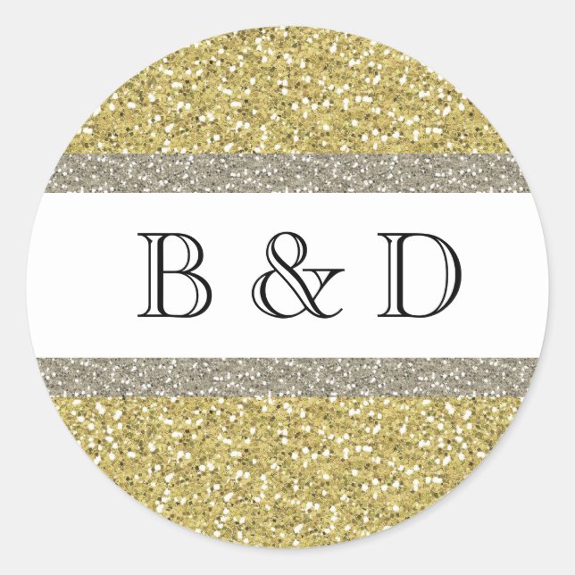 Sello personalizado Glitzy Gold Silver (Anverso)