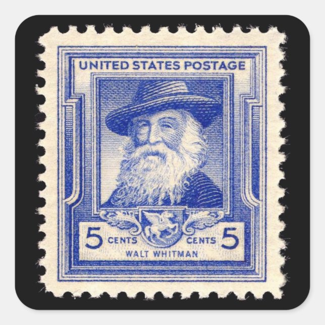 Sello postal conmemorativo de Walt Whitman EE. UU. (Anverso)