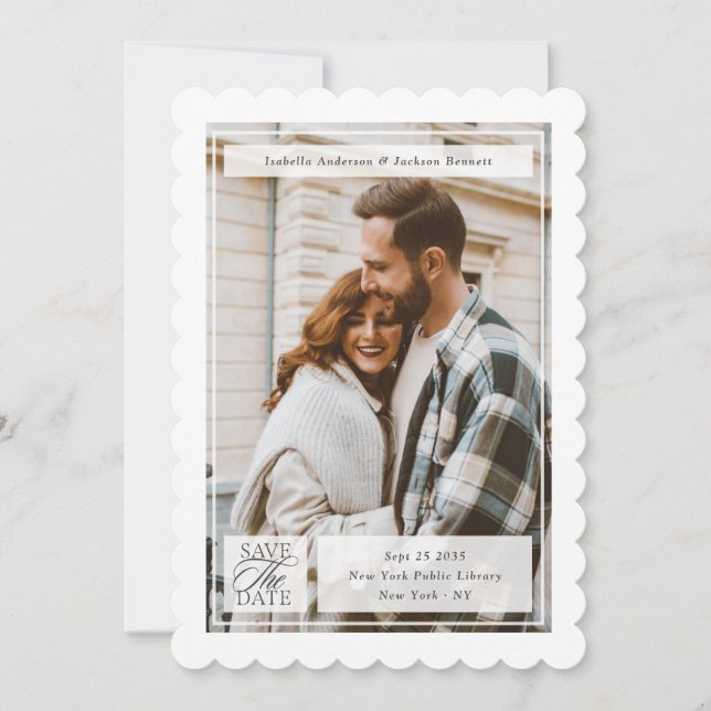 Sello postal de boda con letra moderna (Anverso)