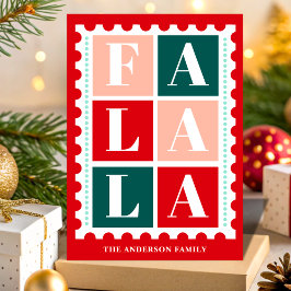Sello Postal de Navidad Retro Fa La La