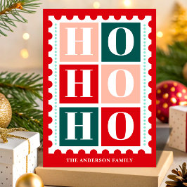 Sello postal de Navidad Retro Ho Ho Ho