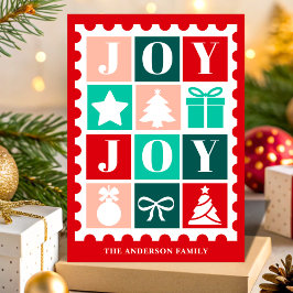 Sello postal de Navidad Retro Joy