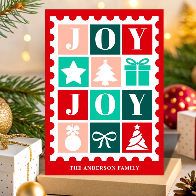 Sello postal de Navidad Retro Joy (Subido por el creador)