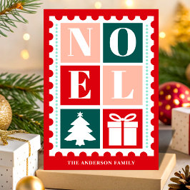 Sello Postal de Navidad Retro Noel