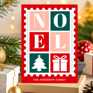 Sello Postal de Navidad Retro Noel
