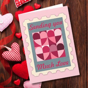 Sello Postal Enviándote Mucho Amor Día de San Vale