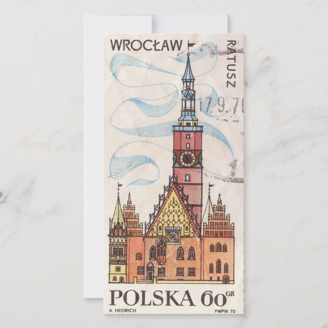 Sello postal polaco Wroclaw (Anverso)