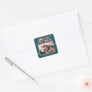 Sello Postal Retro Feliz Navidad