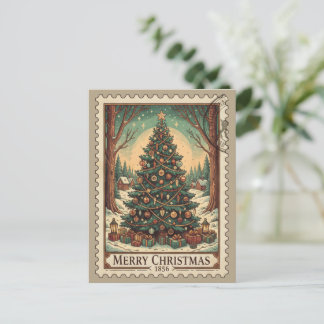 Sello postal vintage Feliz Navidad