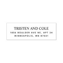 Sello pre-entintado con la dirección del remitente