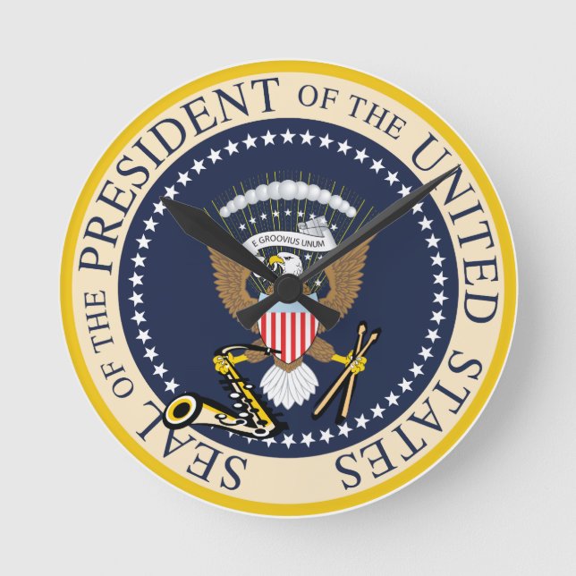 Sello presidencial: Reloj de pared (Anverso)