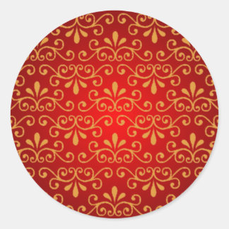 Sello rojo con curvas de oro