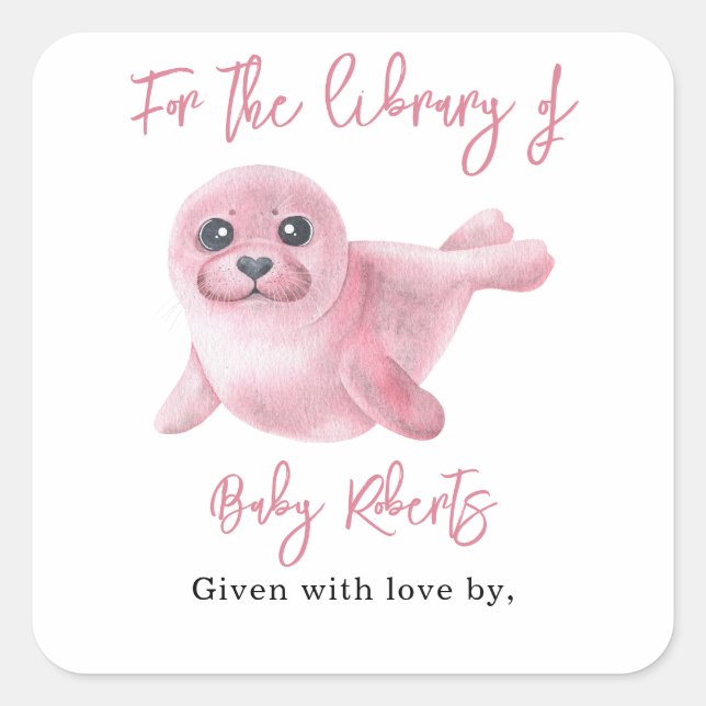 Sello rosa - para la biblioteca de (Anverso)