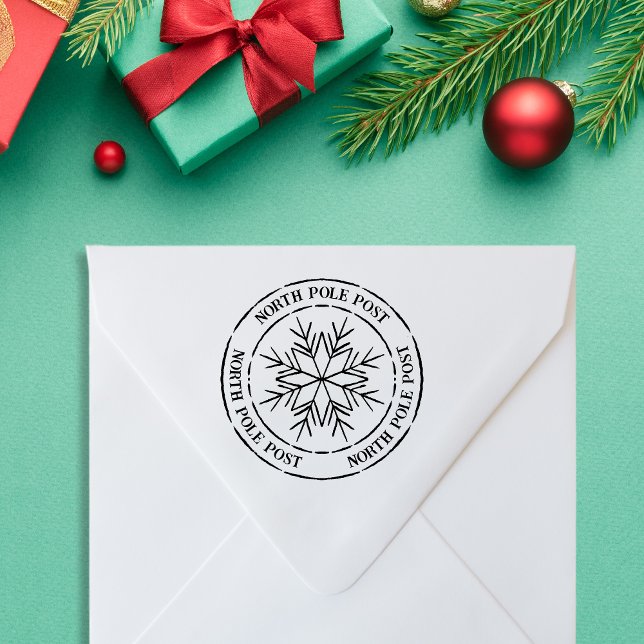 Sello Santa de copo de nieve del Polo Norte (North Pole Post Santa Stamp)