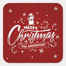 Sello simple y personalizado de pegatina navideña