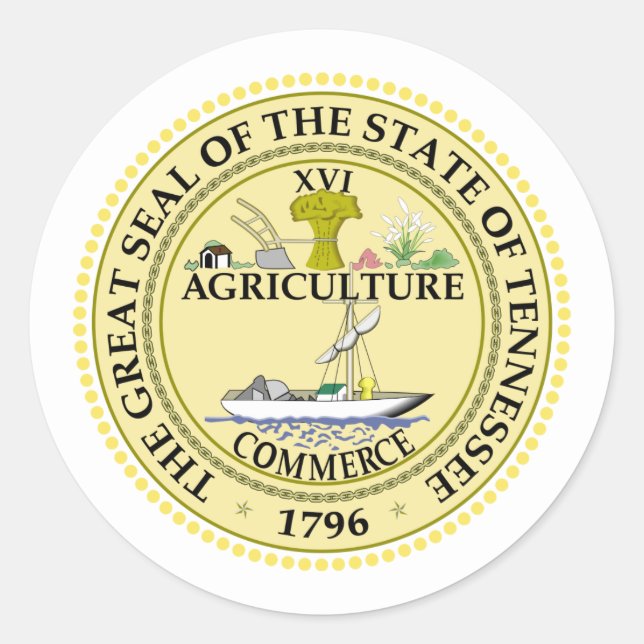 Sello Tennessean, Sello del Pegatina Tennessee (Anverso)