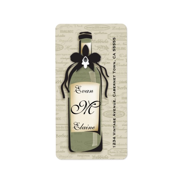 Sello varietal de vino sofisticado (Frente)