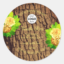 Sello y logotipo de producto floral de corteza de 