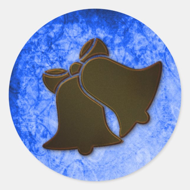 Sellos Bodas Vintage Blue and Brown Bells (Anverso)