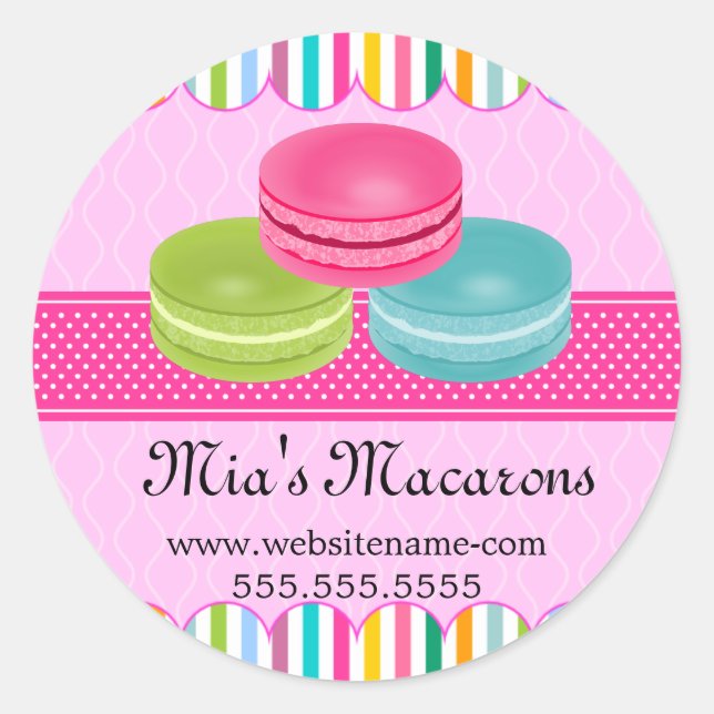 Sellos coloridos de la caja de Macaron (Anverso)