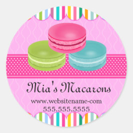 Sellos coloridos de la caja de Macaron