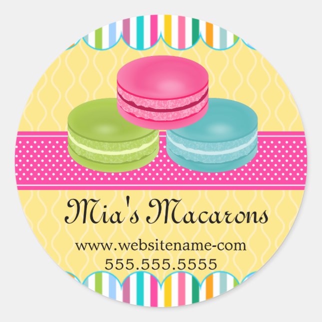 Sellos coloridos de la caja de Macaron (Anverso)