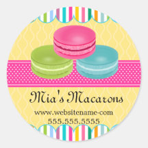 Sellos coloridos de la caja de Macaron