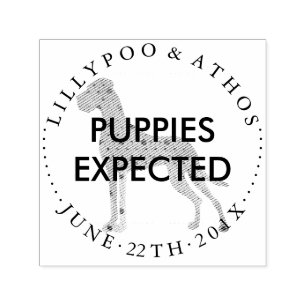 Sellos de anuncio de expectativa de cachorro Gran