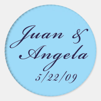 Sellos de Boda azul personalizado