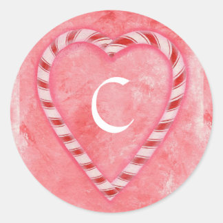 Sellos de Boda de Candy Cane, Pegatinas de monogra